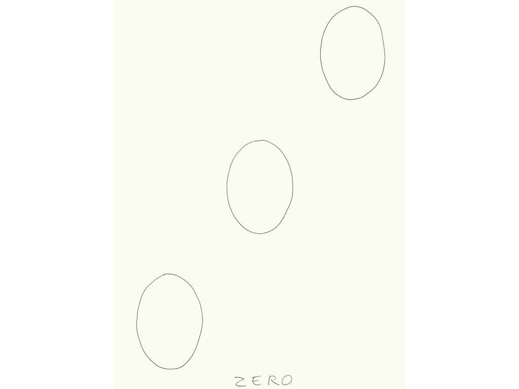 Claude Closky, ‘Zero (8)’, 2009, black ballpoint pen on paper, 40 x 30 cm.