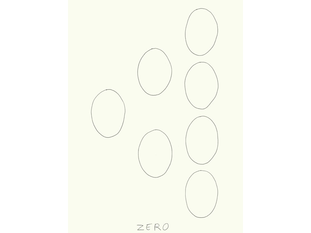Claude Closky, ‘Zero (9)’, 2009, black ballpoint pen on paper, 40 x 30 cm.