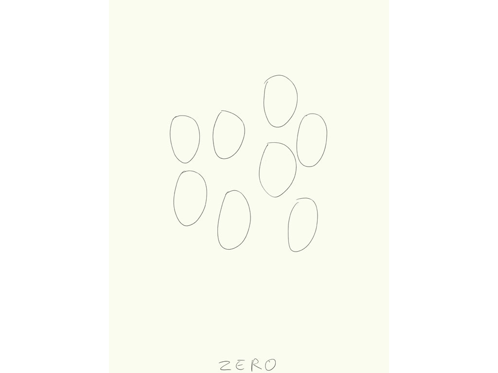 Claude Closky, ‘Zero (10)’, 2009, black ballpoint pen on paper, 40 x 30 cm.