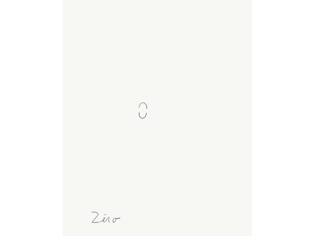 Claude Closky, ‘Zero’, 1996, black ballpoint pen on paper, 30 x 24 cm.